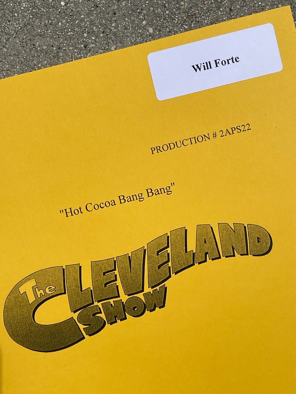 Will Forte The Cleveland Show 2010 Hot Cocoa Production Used Table Draft Script